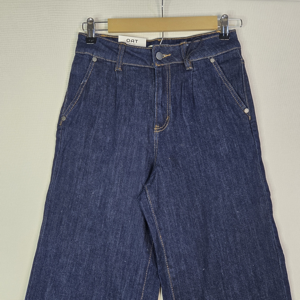 OAT New York Women's Size 2 (26") NWT Medium Wash High Rise Wide Leg Jeans - Picture 5 of 12